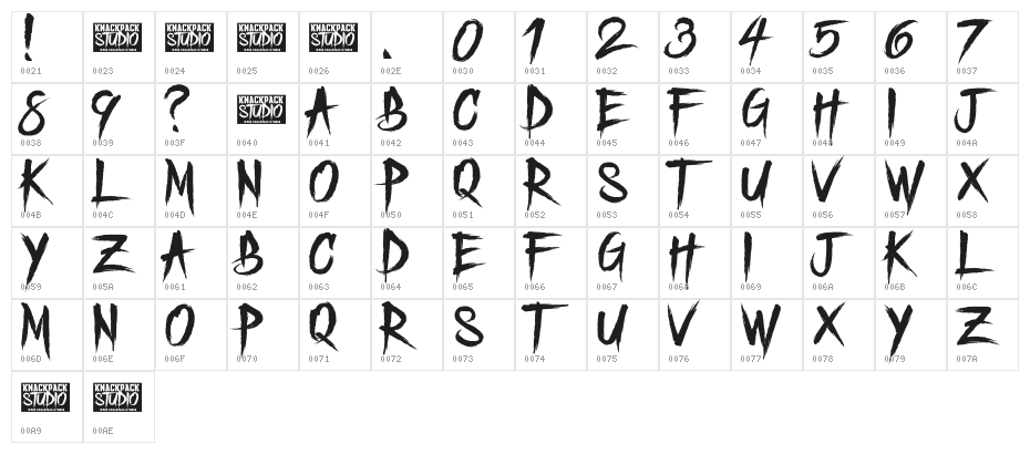 Freedoomed Demo Character Map