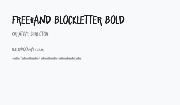 Freehand Blockletter Bold Business Card