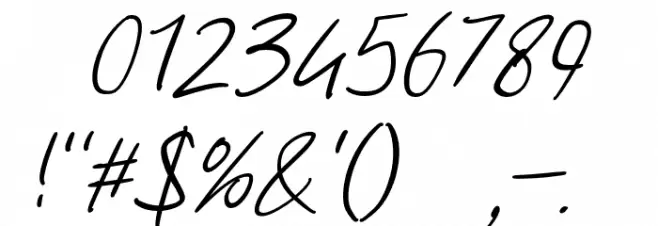 Freehand Signature Font OTHER CHARS