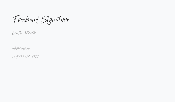 Freehand Signature Business Card