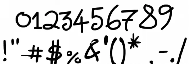 Freehand Written Font OTHER CHARS