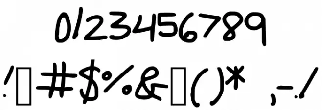 Freehand Font OTHER CHARS