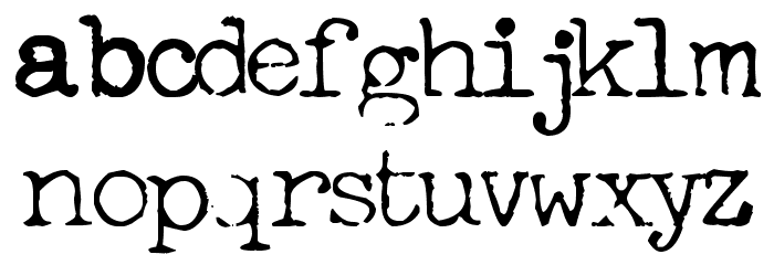 FreekyTypewriter Font LOWERCASE