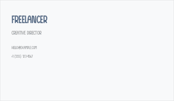 Freelancer Business Card