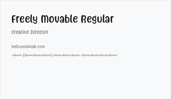 Freely Movable Regular Business Card