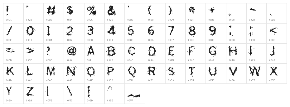 Freemason Blah Character Map