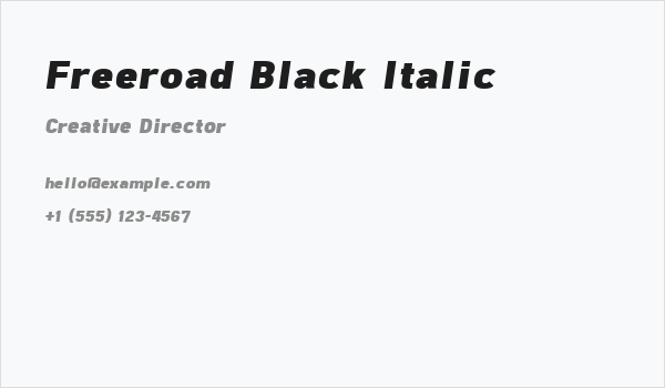 Freeroad Black Italic Business Card