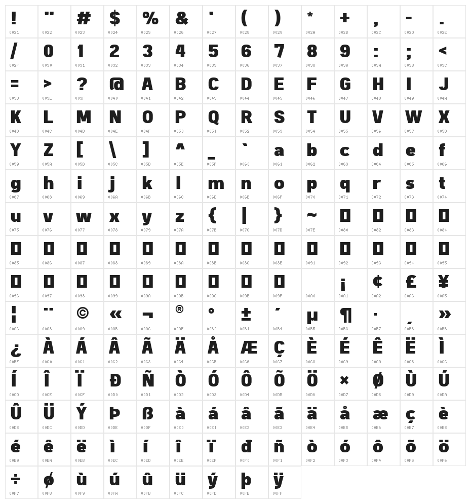 Freeroad Black Character Map