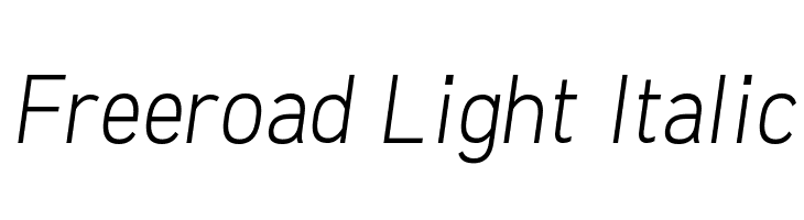Freeroad Light Italic Font
