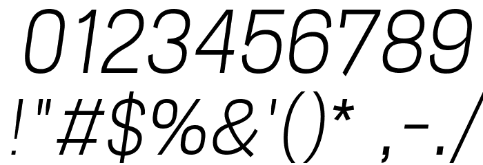 Freeroad Light Italic Font OTHER CHARS