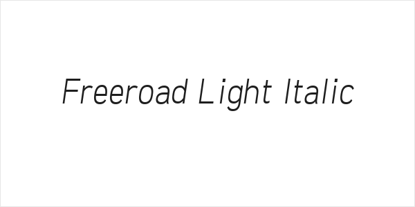 Freeroad Light Italic Logo