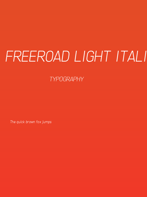 Freeroad Light Italic Poster