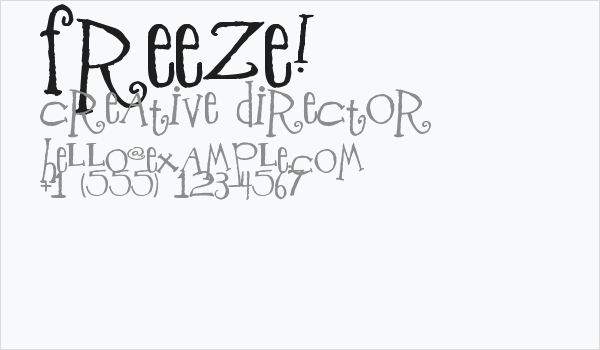 Freeze! Business Card