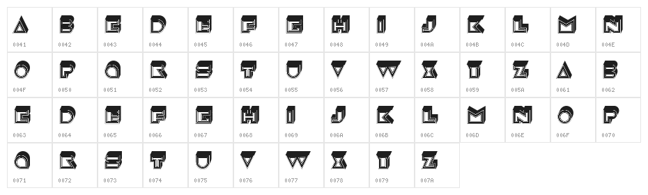 Freezer Regular Character Map