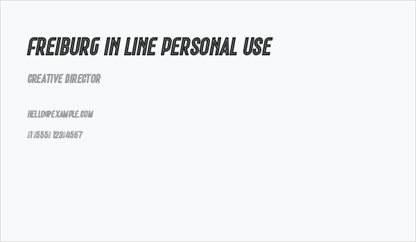 Freiburg In Line PERSONAL USE Business Card