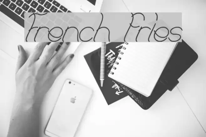 French fries Font examples