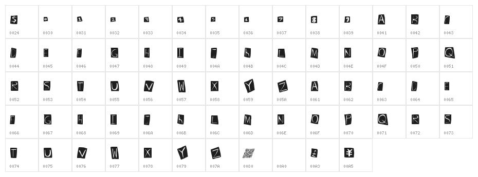 FrenchDance Character Map