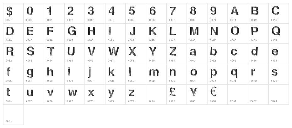FrenchDisco Character Map
