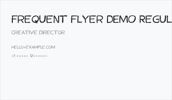 Frequent Flyer DEMO Regular Business Card