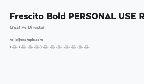 Frescito Bold PERSONAL USE Regular Business Card