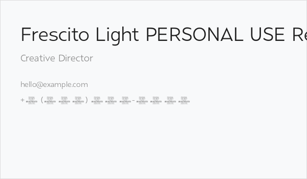 Frescito Light PERSONAL USE Regular Business Card
