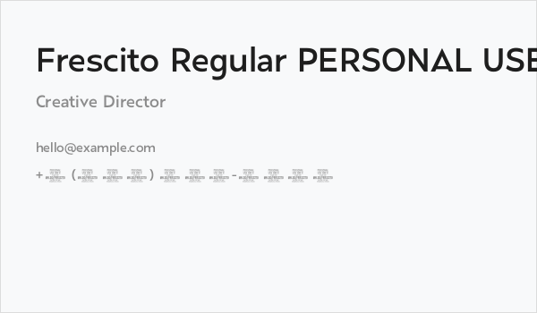 Frescito Regular PERSONAL USE Regular Business Card