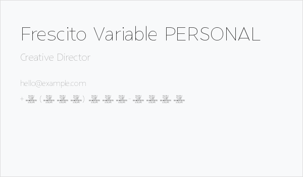 Frescito Variable PERSONAL Business Card