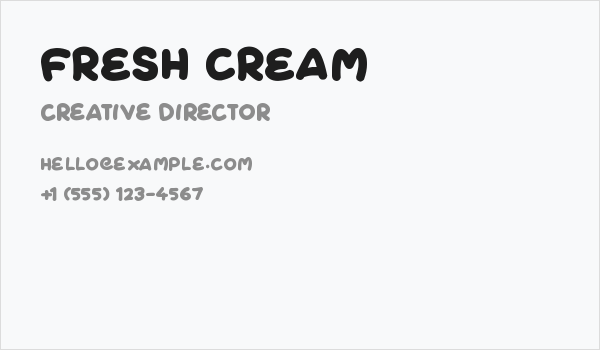 Fresh Cream Business Card