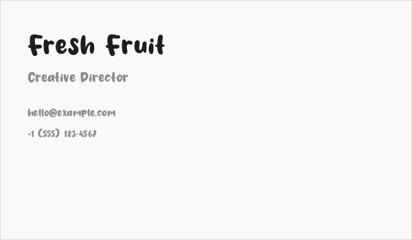 Fresh Fruit Business Card