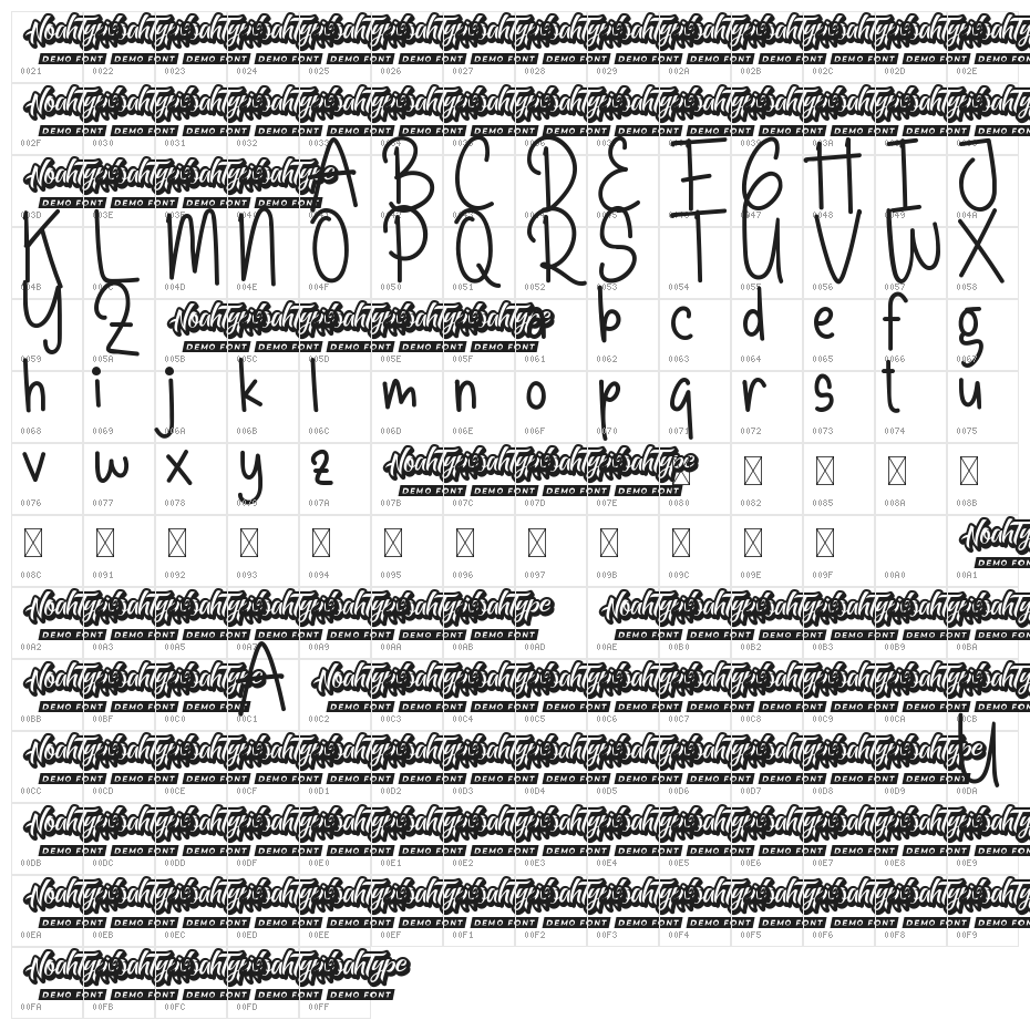 Fresh Juice Demo Character Map