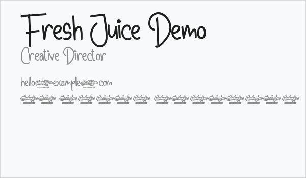 Fresh Juice Demo Business Card