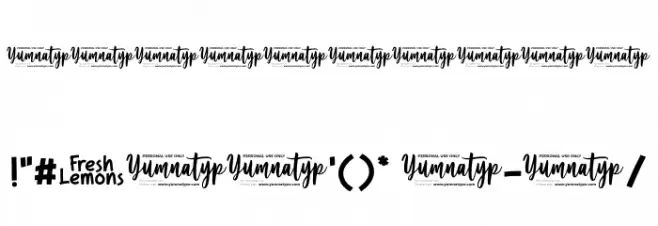 Fresh Lemons Personal Use Font OTHER CHARS
