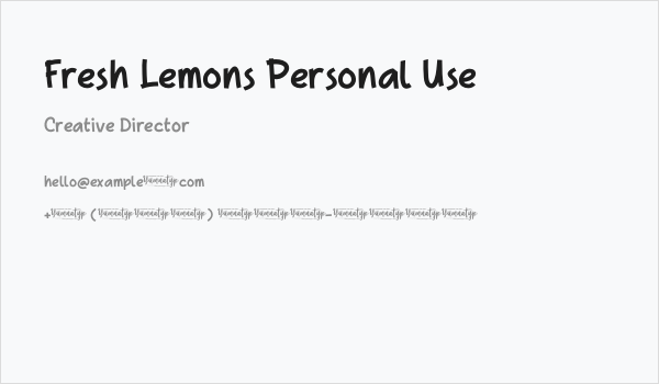 Fresh Lemons Personal Use Business Card