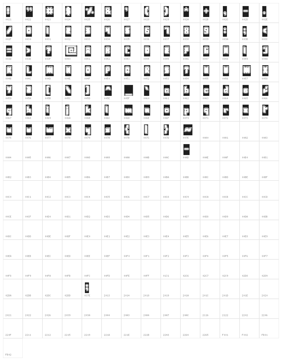 Fresh Mint-Inverse Character Map