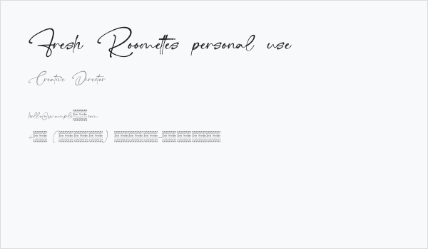 Fresh Roomettes personal use Business Card