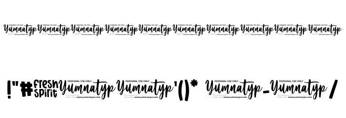 Fresh Spirit Personal Use Font OTHER CHARS