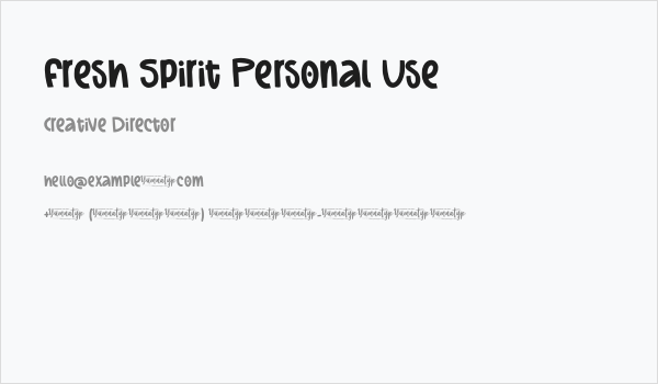Fresh Spirit Personal Use Business Card