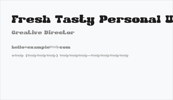 Fresh Tasty Personal Use Business Card