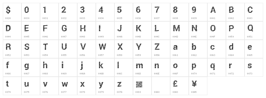 FreshTwist Character Map