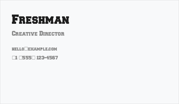 Freshman Business Card