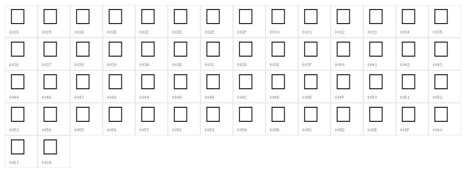 FretsC Regular Character Map