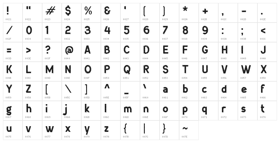 Friday 11.11 Character Map