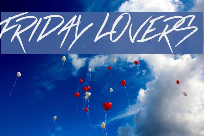 Friday Lovers Caratteri examples