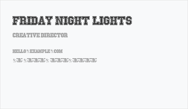 Friday Night Lights Business Card