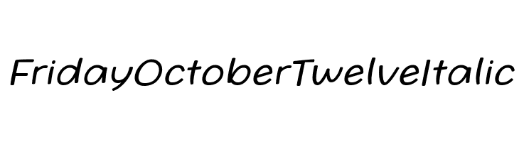 Friday October Twelve Italic  font caratteri gratis