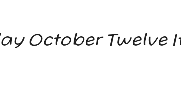Friday October Twelve Italic Logo