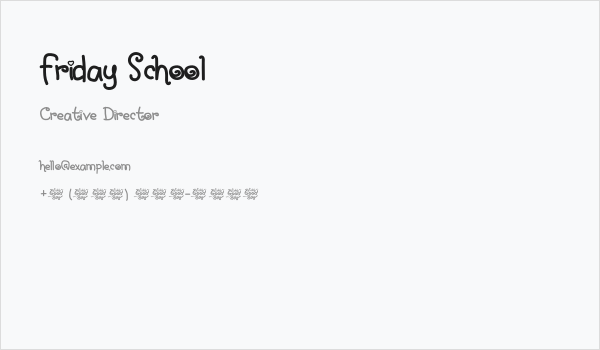 Friday School Business Card