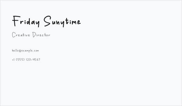 Friday Sunytime Business Card
