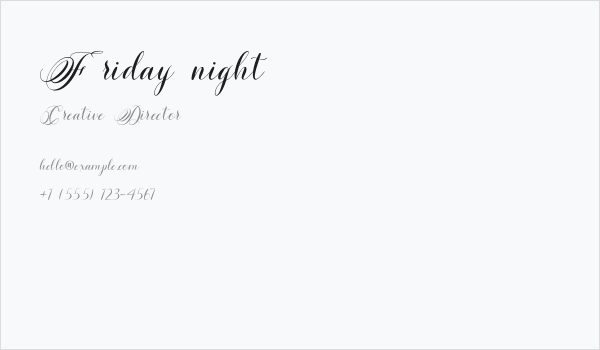 Friday night Business Card