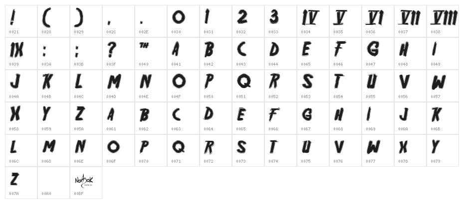 Friday13 Bonus NFI Character Map